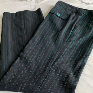 Kenzie Black/Green Pinstriped Pants/Slacks